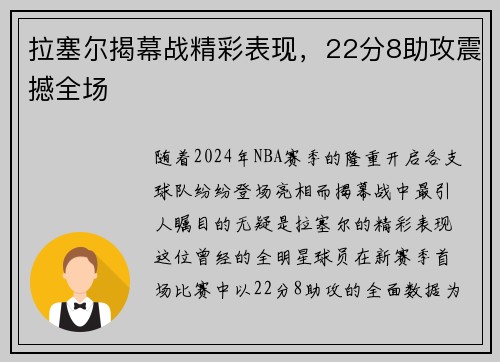 拉塞尔揭幕战精彩表现，22分8助攻震撼全场